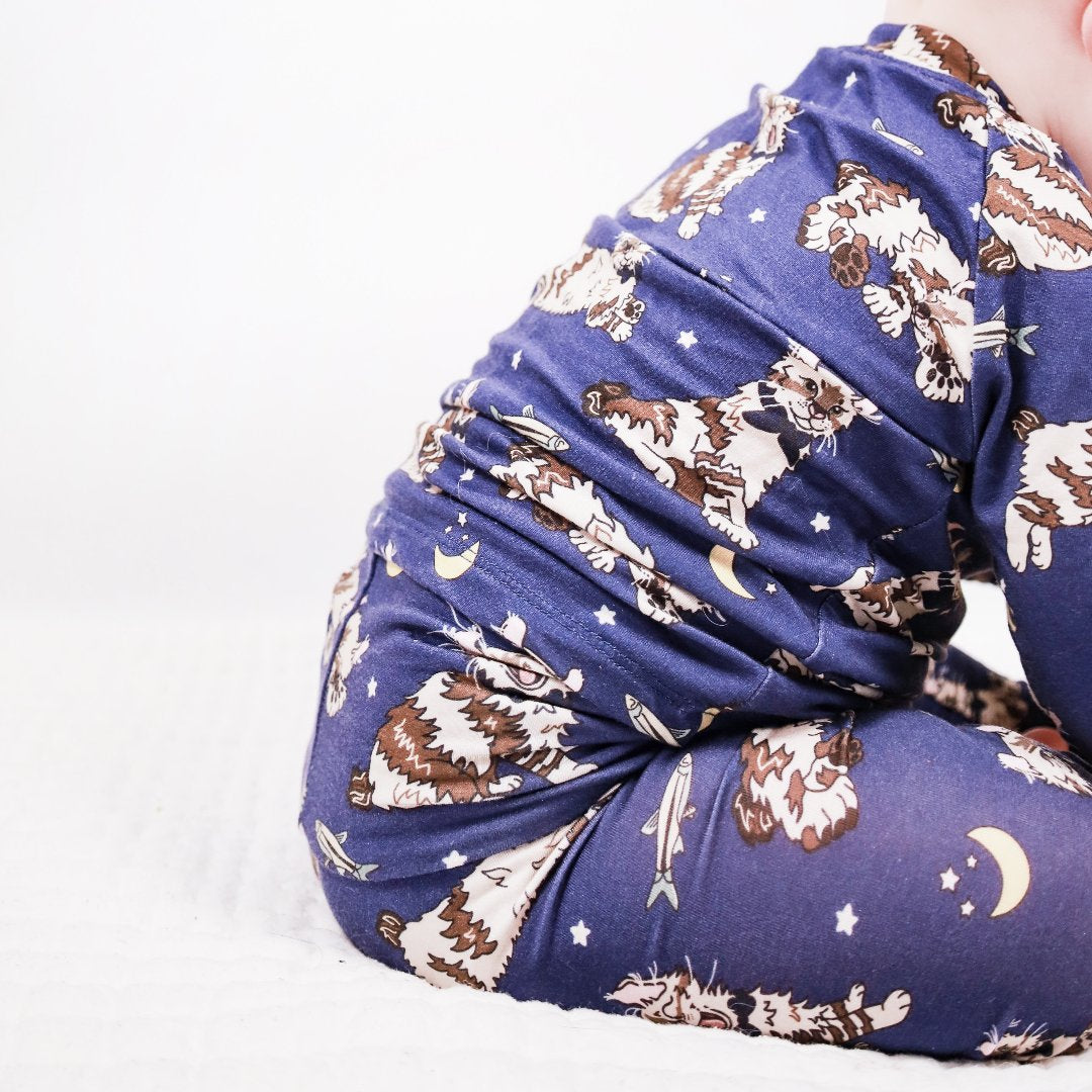 Halloween bamboo pajamas cute cat print