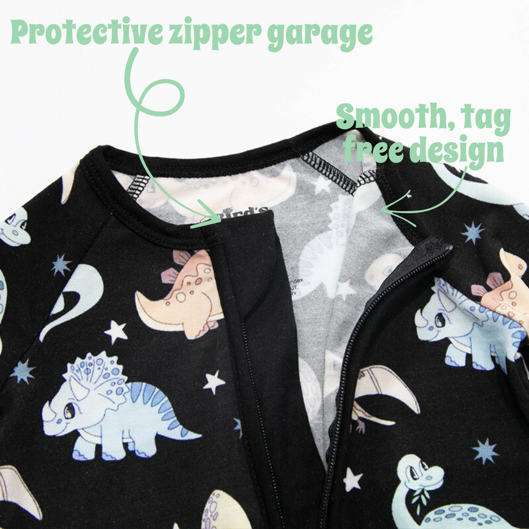 Convertible Zipper Romper - Dino-Snores